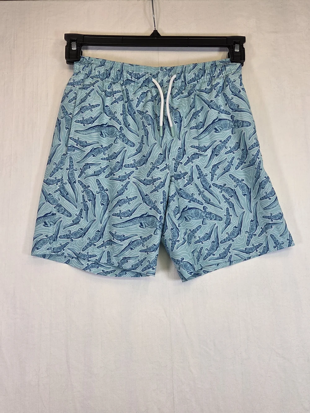 Southern Tide Boys Medium Alligator Print Swim Trunks Blue. #0337